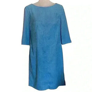 David Warren Light Blue Faux Suede Classic Stretch Dress Woman's Size 4